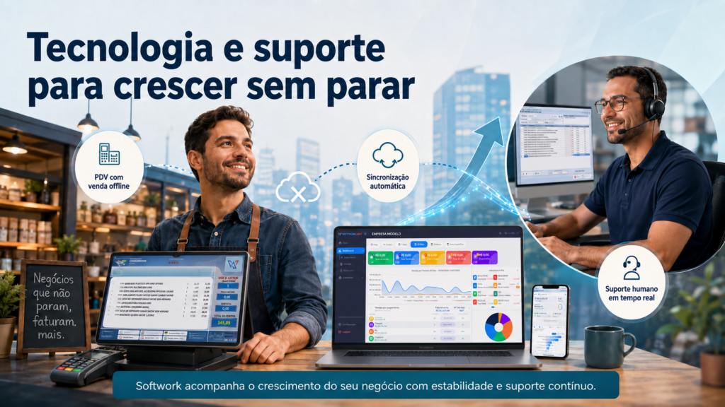 tecnologia e suporte para crescer sem parar